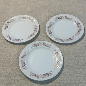 Ekco‎ Eterna Regal Rose Fine Porcelain China Plates Japan Set of 3 Pink 7.5"